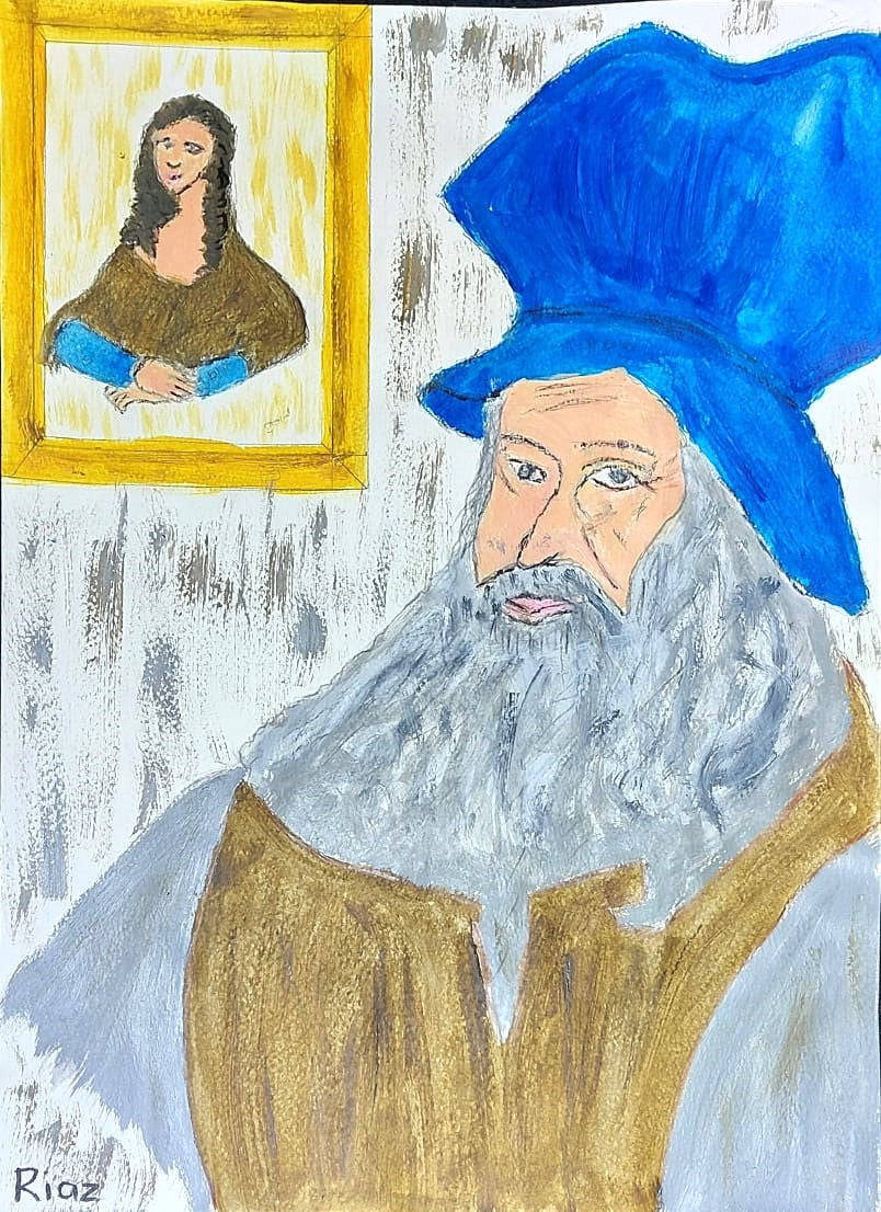 95 da Vinci's Gaze: A Unique Mona Lisa Encounter | ORIGINAL with FREE Shipping